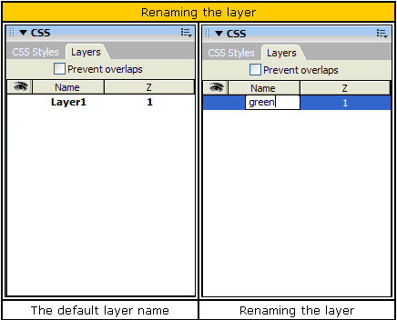 renaming the layers