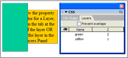 stacking order of layers