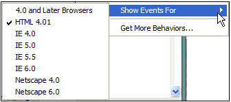 show events for behaviors