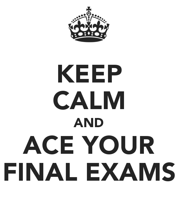 Graphic of a crown with text: Keep Calm and Ace All Of Your Final Exams