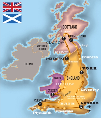 Map of Best of Britain 2014 Tour